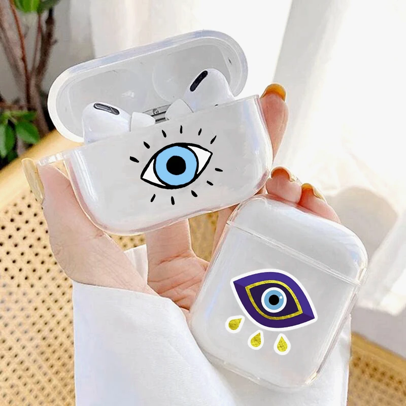 Силиконовый чехол Lucky Eye для наушников Apple AirPods Pro 2 1 прозрачный Bluetooth бокс
