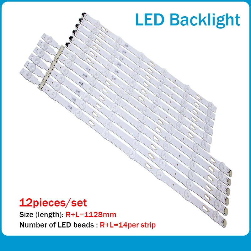 新1セット-12個ledストリップサムスンun55ku6000f-un55ku6500-bn96-39659a-39660a-40100a-40099a-34798a-34797a-v5du-550dca-r1