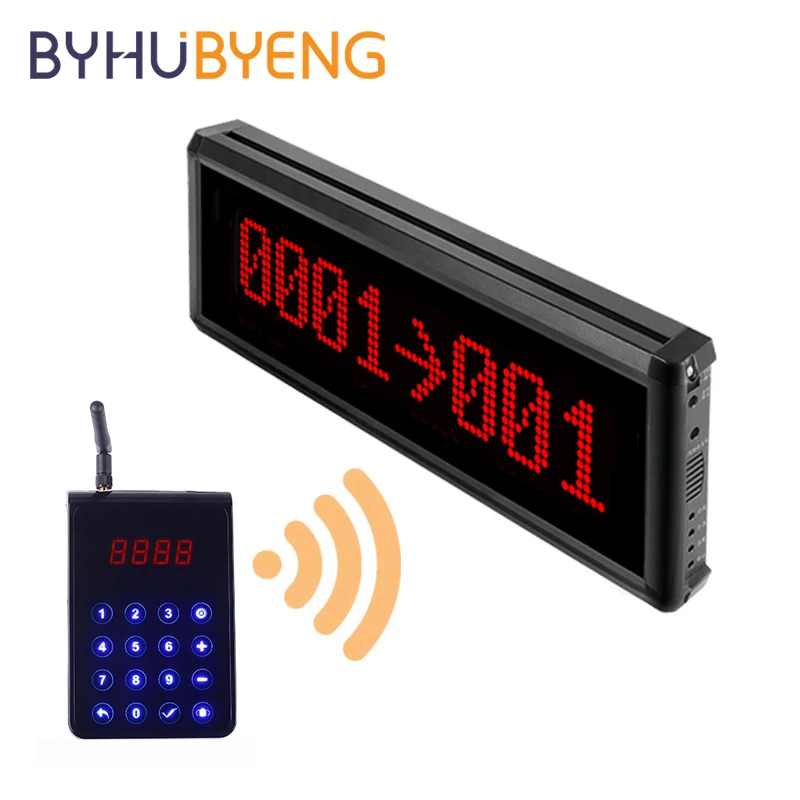 

BYHUBYENG LED Long Distance Wireless Queue Management Calling Restaurant Paging System Waiter Customer Service Restaurante Pager