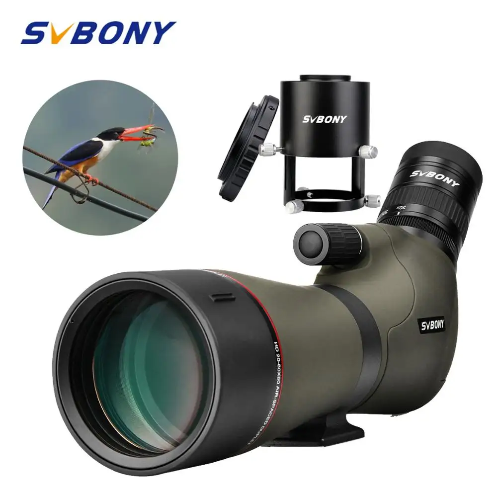 svbony 80mm bird watch spotting scope 20-60x zoom telescope photography suit filled with nitrogen waterproof photographing birds |