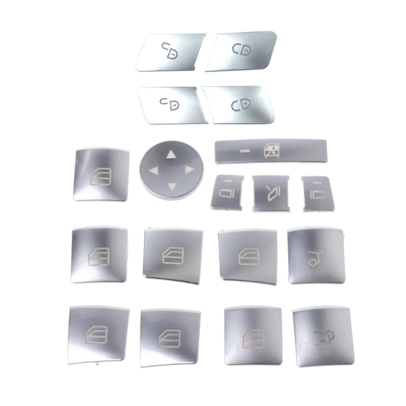 18 Pcs Sticker 14pcs Car Window Glass Lift Button Sticker & 4pcs Car