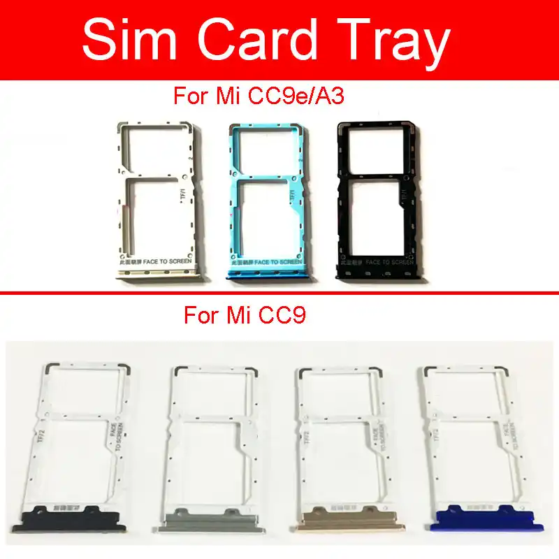 Sim Card Tray Holder For Xiaomi Cc9 Cc9e Mi A3 Micro Sim Reader Card Slot Adapter Replacement Parts Mobile Phone Flex Cables Aliexpress
