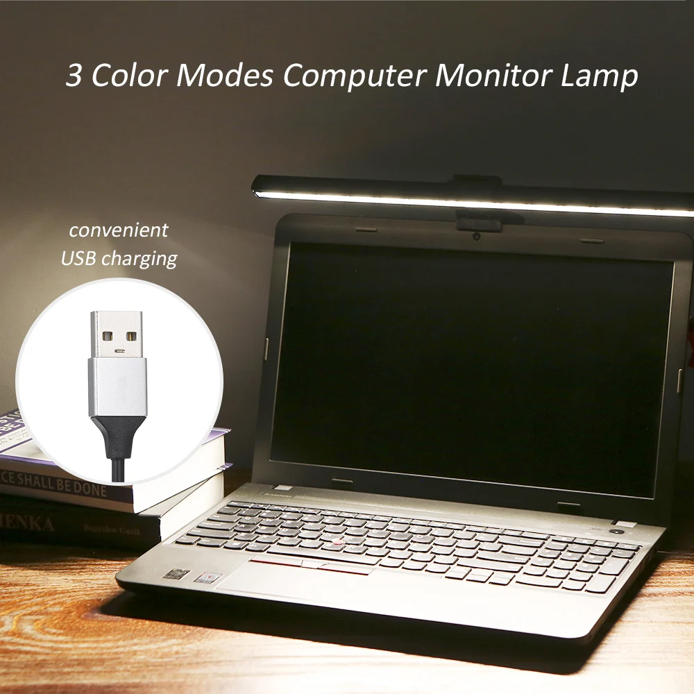 Usb-питание компьютерная лампа монитора палочка для дисплея свет глаз забота электронные чтения светодиоды свет 10 яркость регулируемый и 3 цветовых режима