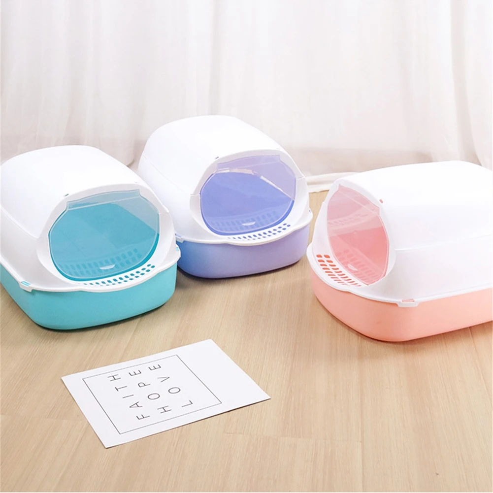 

Plastic Cat Litter Box Fully Closed Anti Splash Kitten Toilet Indoor Deodorant Pet Bedpan Dog Waste Cats Sand Cleaning Basin