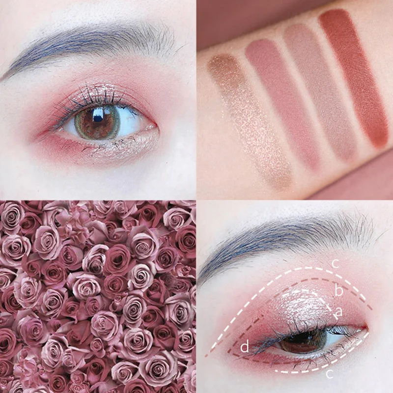 Triangular 4 Colors Eyeshadow Pallete Eyes Make Up Beauty Tools Gifts for Women WH998 - Цвет: 902