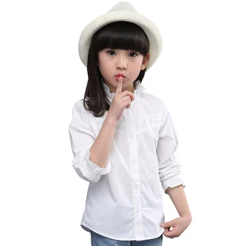 

Girls White Blouse Girls Shirts Teenage Kids School Blouse For Girls Solid Color Big Girls Clothes 6 8 10 12 14