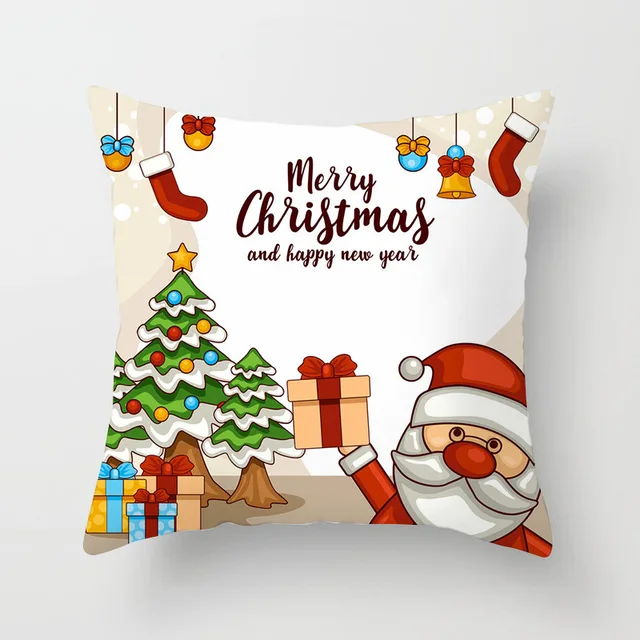 Christmas New Year Pillow Case Decoration Santa Claus Kid Children Cushion Cover