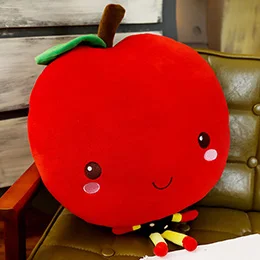 Apple doll Счастливые фрукты семья овощи плюшевые куклы фигурные мультфильм Фаршированные морковь яблоко помидор лук Баклажан Банан Кукла руки теплые - Цвет: Apple doll