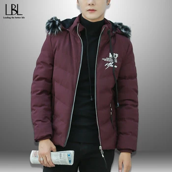 

Fashionable Winter Parka 2019 New Men Cotton Padded Jacket Thick Hooded Coat Warm Fur Collar Hat Casual Comfort Wadded Jackets