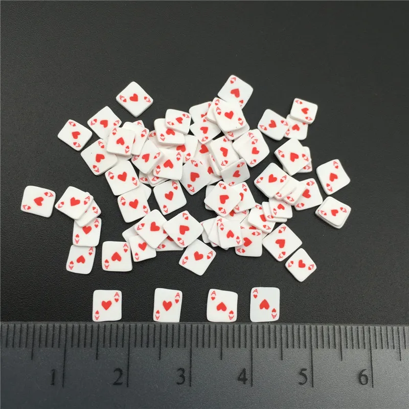 150 г 5-10 мм покерная карточка Fimo Полимерная глина посыпать для детей Diy, мягкая глина для рукоделия/Нейл-арт/украшение для альбома DIY - Цвет: Hearts 4-5mm S