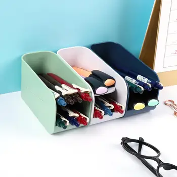 

JIANWU Magnetic bilayer Plastic Storage box Creative simplicity Pencil box cute Pen container school stationeries