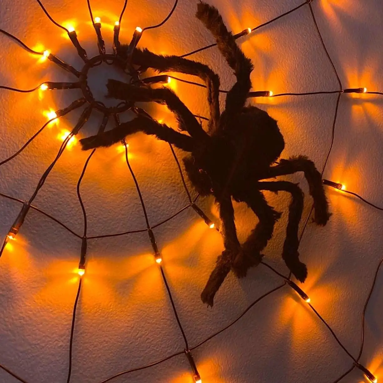 

Halloween decoration lights LED spider web lights indoor and outdoor atmosphere layout ghost festival props remote control light