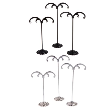 

3 Pcs Alloy Earrings Display M-Shape Stand Showcase Jewelry Organizer Holder