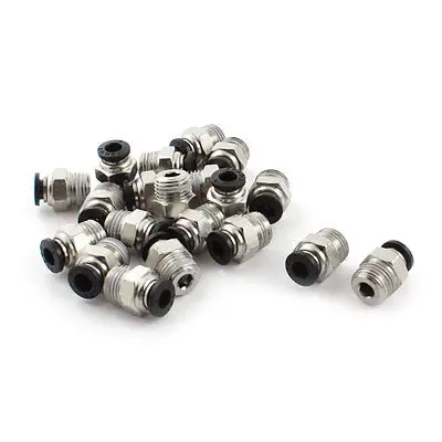 

20pcs 1/4 PT Male Thread 6mm Pneumatic One Touch Push In Joint Fittings