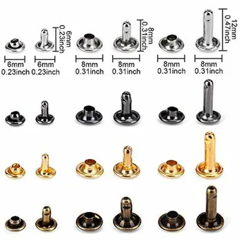 

480 Pcs Leather Rivets Set Double Cap Rivet Tubular Metal Studs With Fixing Tool Leather Craft Bag Belt Clothing
