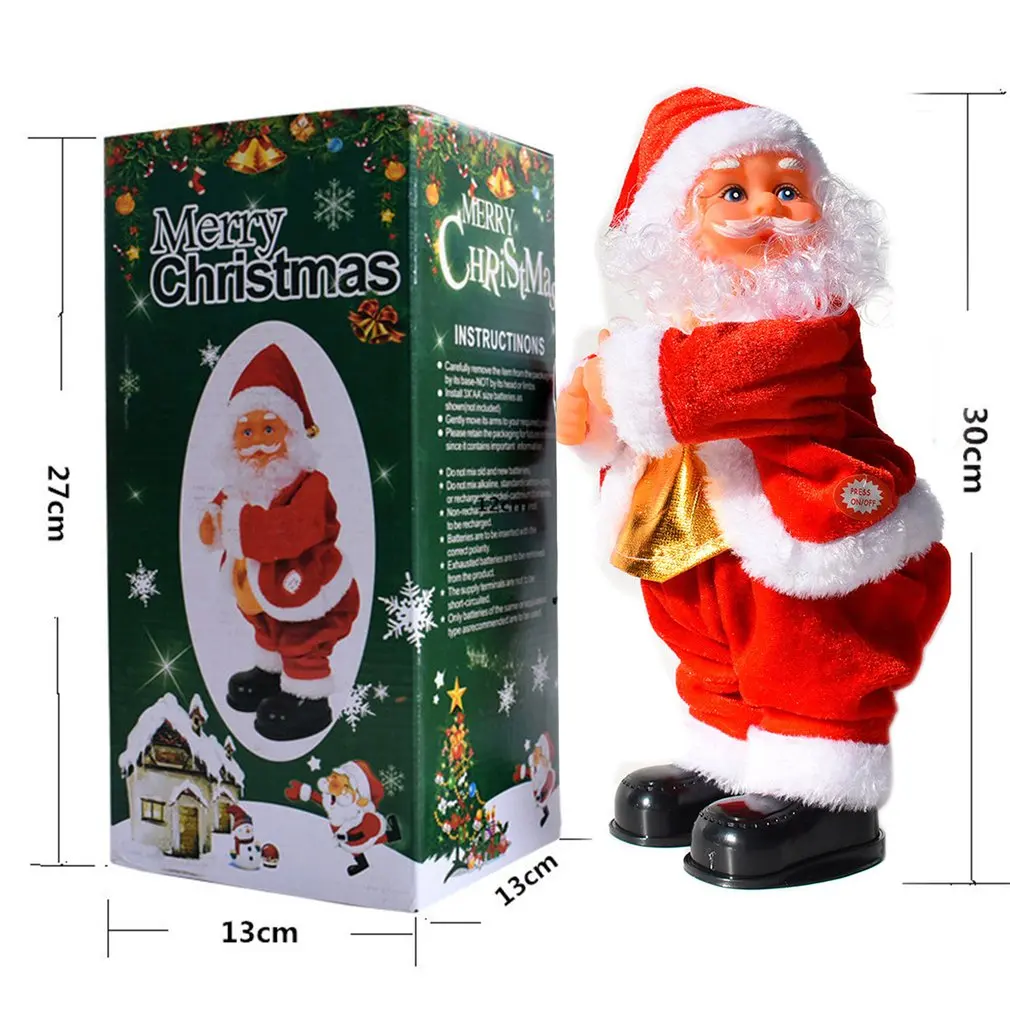 

Merry Christmas Electric Santa Claus Doll Santa Claus Decoration For Desktop Window Flannel Christmas Decorations For Home