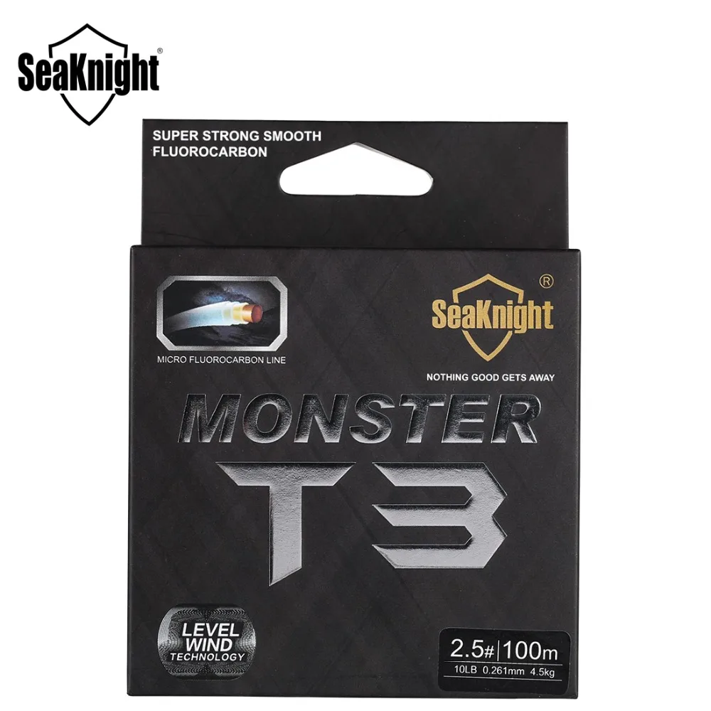 Новинка SeaKnight MONSTER T3 леска фторуглеродное покрытие 3-18LB Тонущая леска 100 м