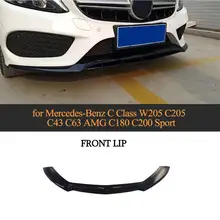 W205 C43 автомобильный передний бампер спойлер для Mercedes-Benz C Class W205 Sport C43 AMG- PP передний губной разветвитель