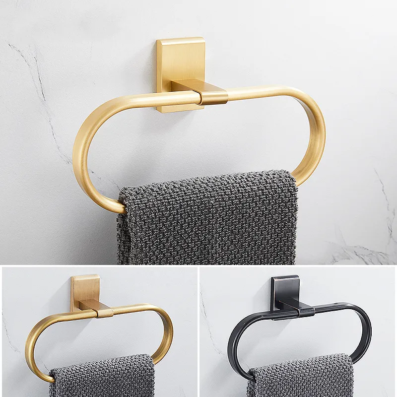 

Luxury Brass Gold Towel Ring High Quality Antique Towel Holder Wall Mounted Black Towel Bar Bathroom Accessories Fashinonal