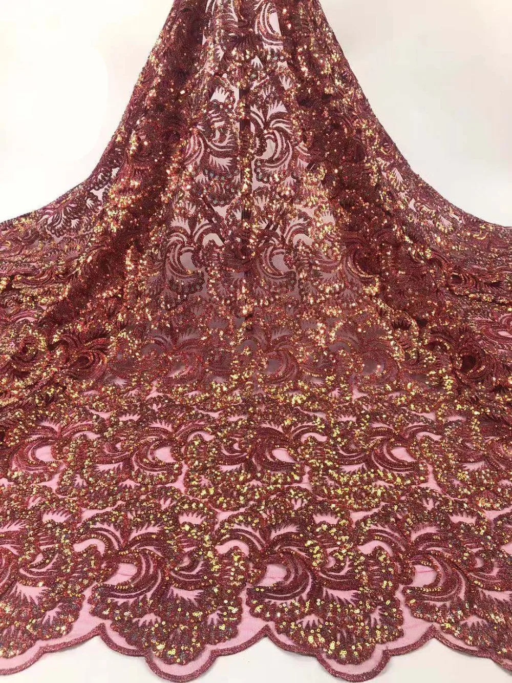 NIAI африканские нигерийские кружева с блестками ткани высокое качество кружева вышитые французский Тюль кружевная ткань для женского платья NI2550-3