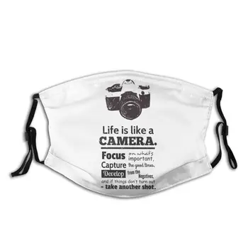 

Chic Life Is Like A Camera Non-Disposable Face Mask with Filter Photographer Dustproof Respirator Mouth Muffle