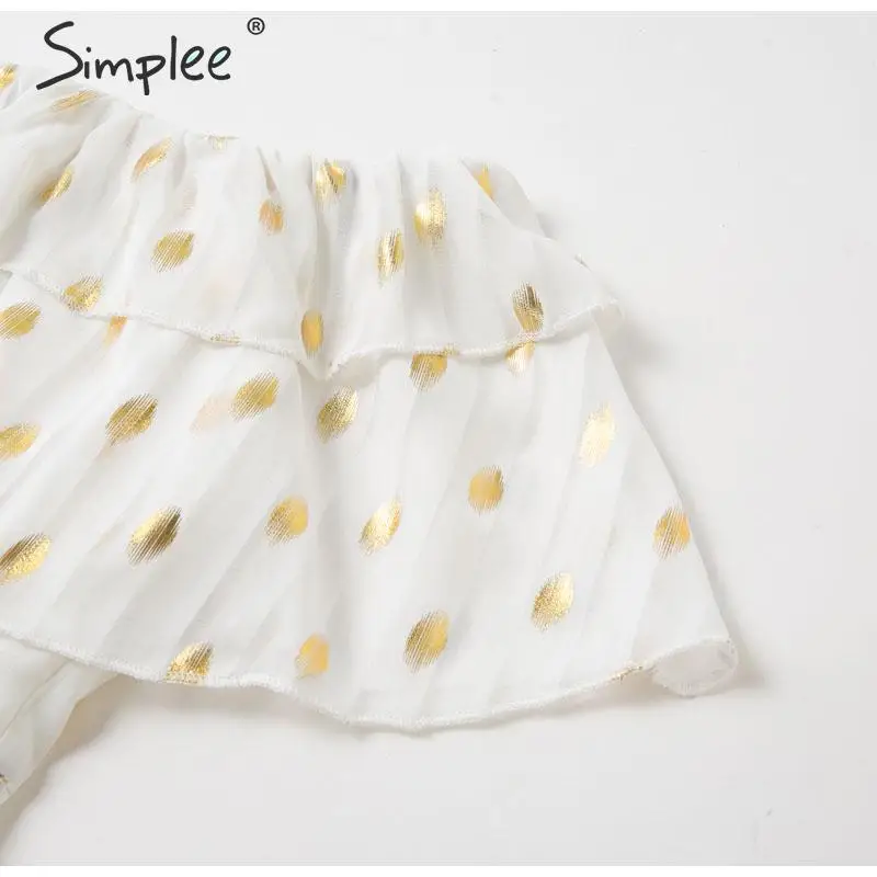 Simplee сексуальное длинное платье макси с открытыми плечами элегантное винтажное белое праздничное платье в горошек весенне-летнее праздничное стильное платье vestido