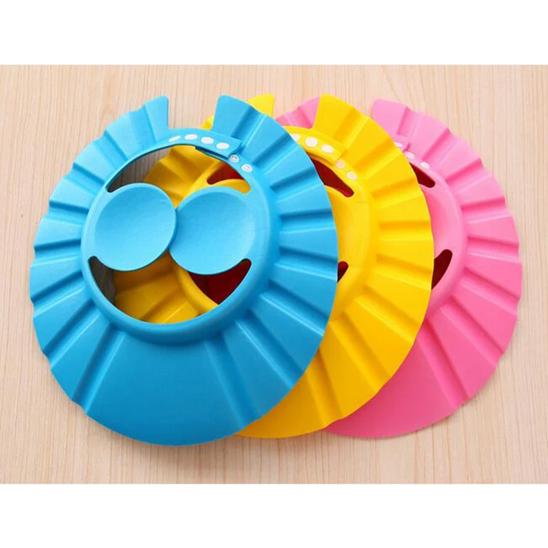 1Pcs Baby Shampoo Hats Waterproof Shower Wash Hair Shield Protector Earmuffs Friendly Soft Bath Adjustable Children Kids Cap NEW