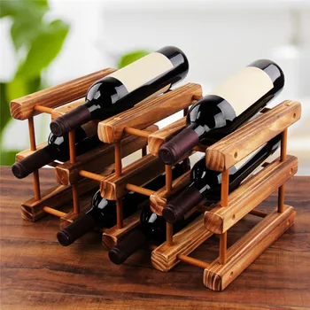 

Wooden Wine Stand Kitchen Accessories Portable 2-4 Bottle Holder Bar Display Shelf Folding Red Wine Rack Drink Bottle Holder