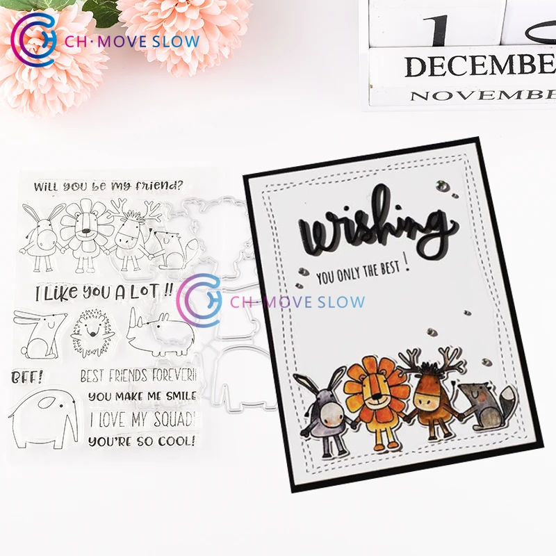 CH Лучшие Друзья металлические Вырубные штампы и Сделай Сам Скрапбукинг