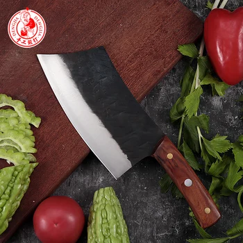 

DENGJIA Chinese Handmade Carbon Steel Knife Vegetable Knives and Slicing Knife Handmade Handle Kitchen Meat Cleaver