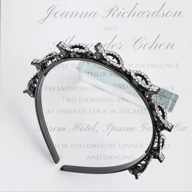 Double Bangs Hairstyle Hairpin Hairband Hair Decoration Clips Hoop Headbands for Women Barrettes Hairstyle Hair Accessories white crystal