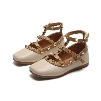 

New Kids Shoes Princess Shoes Sandals Children Leather Party Dress Flat Cat Girls Sandals Baby Casual Sneakers