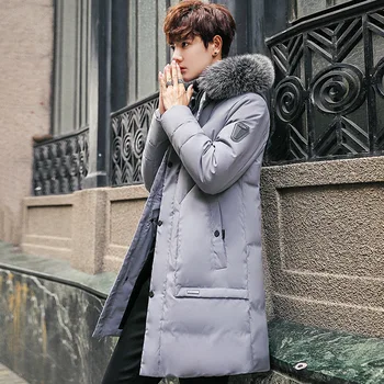 

Down Jacket Men's Thick Winter Mid-length Handsome Trend 19 New Style Workwear T-shirt Men Winter outside Case 888d