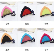 Очаровательные детские аксессуары для волос в Корейском стиле, украшенные блестками, для девочек, стерео заколки с кошачьими ушками, заколка для головы, для маленькой принцессы, пара волос