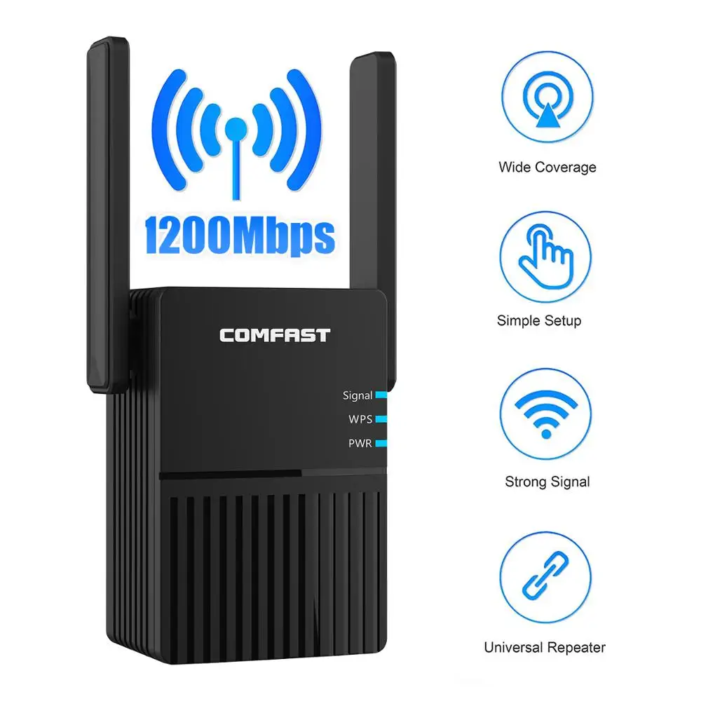 

Wireless WiFi Repeater Wifi Extender 1200Mbps WiFi Amplifier 802.11AC Wi Fi Booster 5Ghz Long Range Repiter Wi-fi Access Point