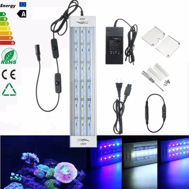 

LED Aquarium Light 18W 30CM For 30-40CM Tank 54SMD 2200LM 5 Colors LED Aquatic Aquarium Fish Tank Lamp Coral Lamp