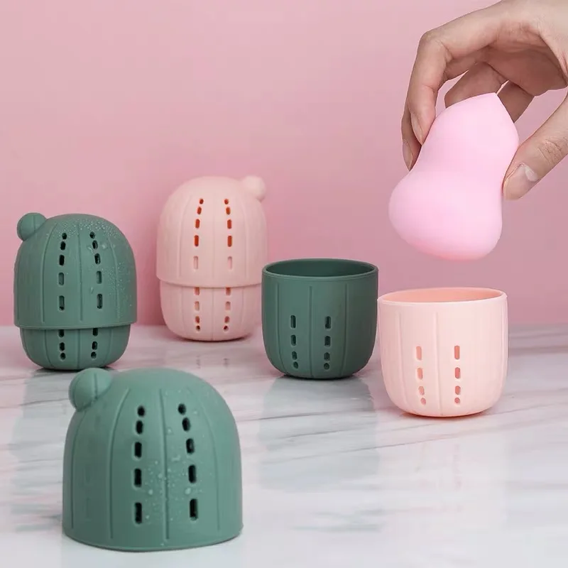 

Beauty Powder Puff Dust-proof Holder Sponge Makeup Egg Drying Case Portable Soft Silicone Cosmetic Base Sponge Box Holder