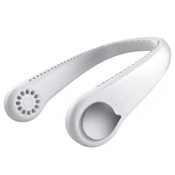 

Summer Air Cooling Neck Fan Bladeless Hanging Neck Fan Air Cooler Outdoor Sport Mini USB Rechargeable Neckband Fans Strong Wind