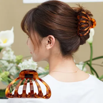 

CHIMERA Large Hair Claws Cellulose Acetate Brown Clips Clamp Vintage Hollow-out Hair Pin Crab Hair Accessories for Women Lady