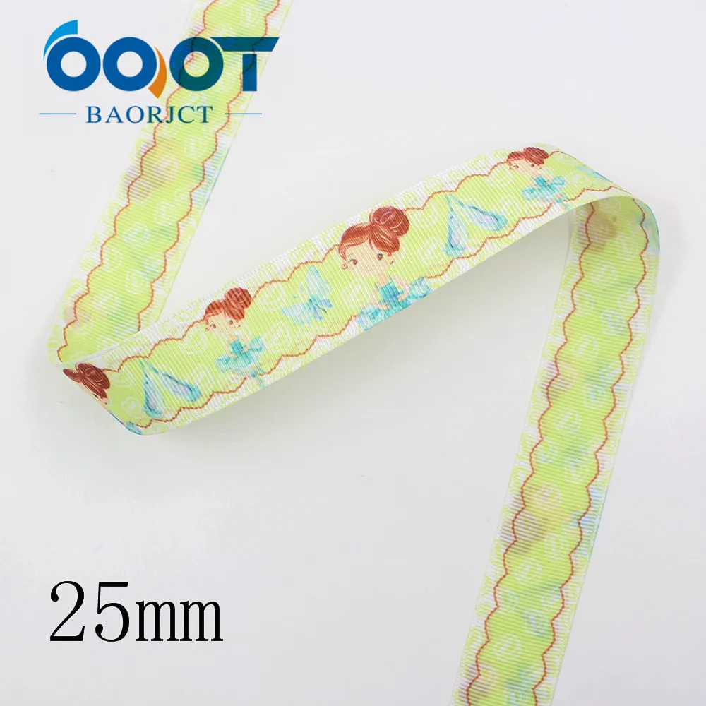 OOOT BAORJCT I-191123-2615, 25 мм 10 ярдов двухсторонний мультфильм девушка корсажные ленты, лук Кепка, одежда, украшения для вечеринки сделанные своими руками