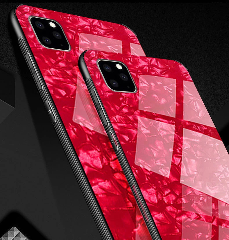 Роскошный блестящий чехол из закаленного стекла из ТПУ 10 шт. для iPhone 11 Pro Max XS XR X 8 7 6 6S Plus, ударопрочный мягкий чехол-накладка