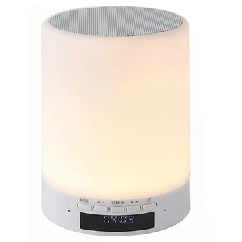 

Bluetooth Speaker Night Lights,Press Discoloration LED Light,Smart Alarm Clock Bluetooth Speaker Mp3 Player