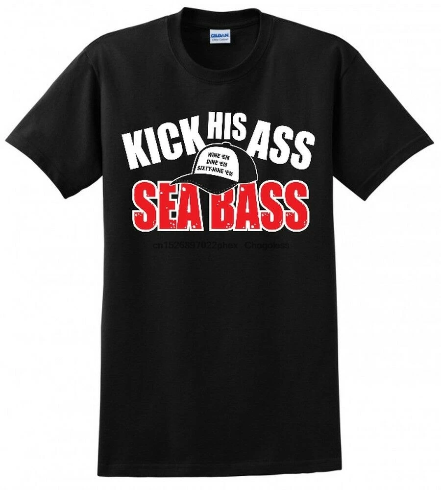 KICK HIS BUTT SEABASS DUMB AND TRUCKER TRUCK DRIVER MENS FUNNY TEE DUMBER T-SHIR t shirt |