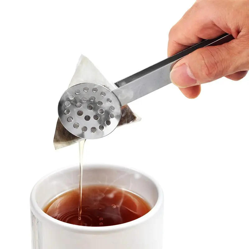 Щипцы для чая из нержавеющей стали, чайный пакетик, соковыжималка с ситом, держатель, ручка, ложка, мини-зажим для сахара, кухонные барные инструменты