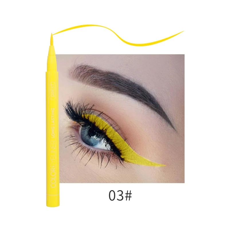 3 Мода 12 цветов Подводка для глаз жидкая водостойкая легко носить макияж матовая подводка для глаз Синий Красный Зеленый Белый Золотой подводка для глаз длительная - Цвет: 3