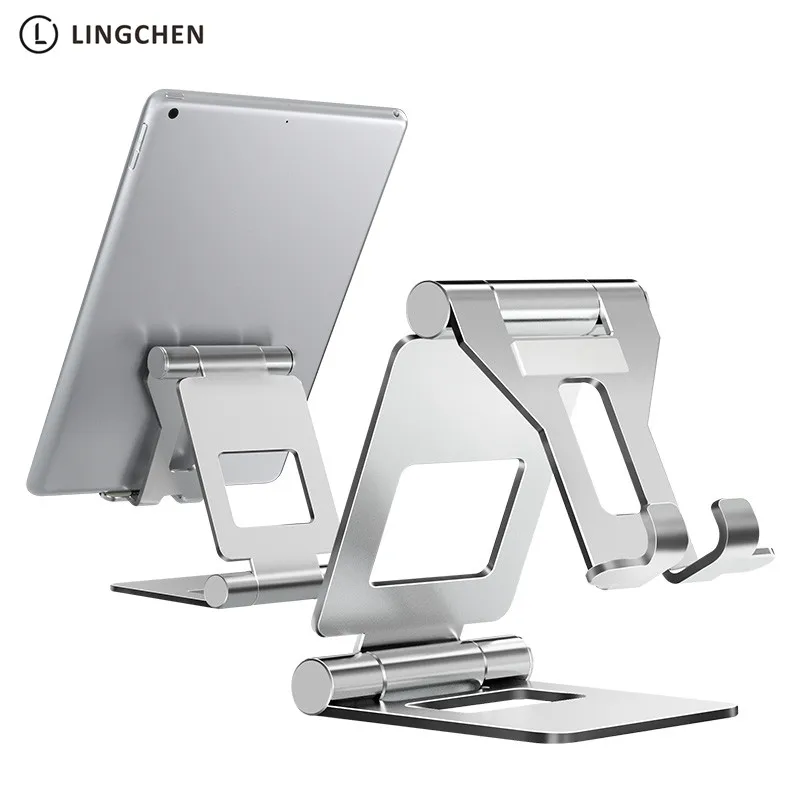 LINGCHEN Tablet Stand Adjustable Foldable Tablet Holder For iPad 7.9 9.7 Aluminium Alloy Desktop Stand For iPad mini/iPad Air