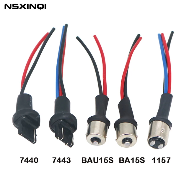 1pece 1156 1157 BAU15S 7440 7443 3156 3157 Socket Connector Male Adapter For Car LED Light DIY Wiring Harness