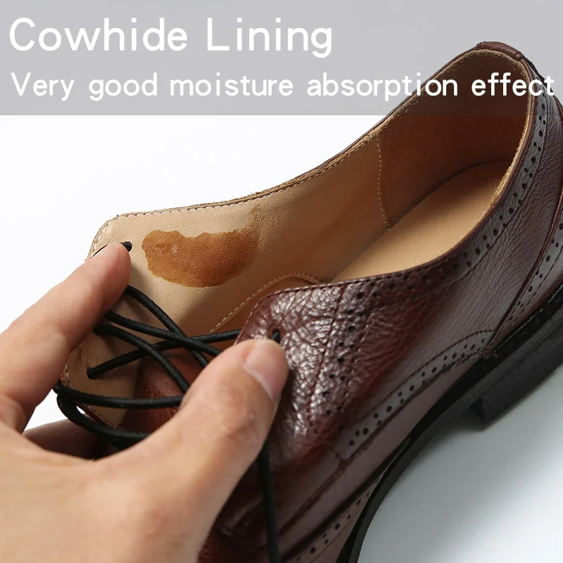 MORDOAN Oxfords Women Calfskin Genuine Leather Lace-Up Ladies Brogue Flat Shoes Derby Shoes Retro Brock Women's