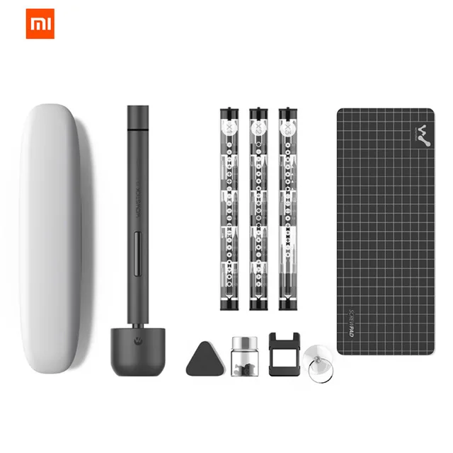 Black XIAO mi jia Wowstick 1F+ 64 в 1 Электрический винт mi Драйвер Беспроводной литий-ионный заряд светодиодный Мощный винт mi jia драйвер комплект - Цвет: Black