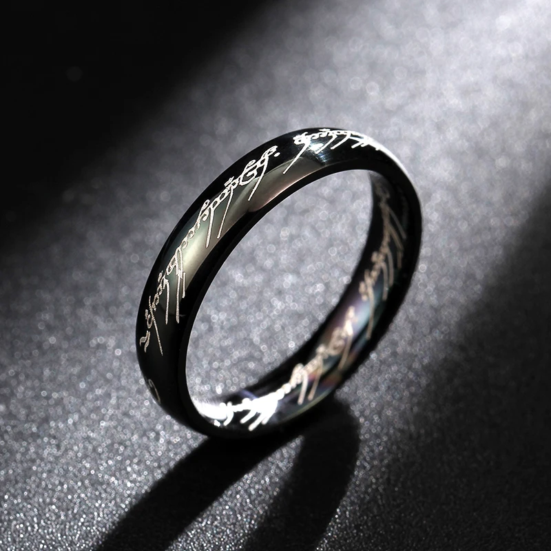 4mm black Кольцо средней длины из вольфрама, одно кольцо из мощного золота, кольцо из фильма, Женское и мужское модное ювелирное изделие,, Прямая поставка - Цвет основного камня: 4mm black